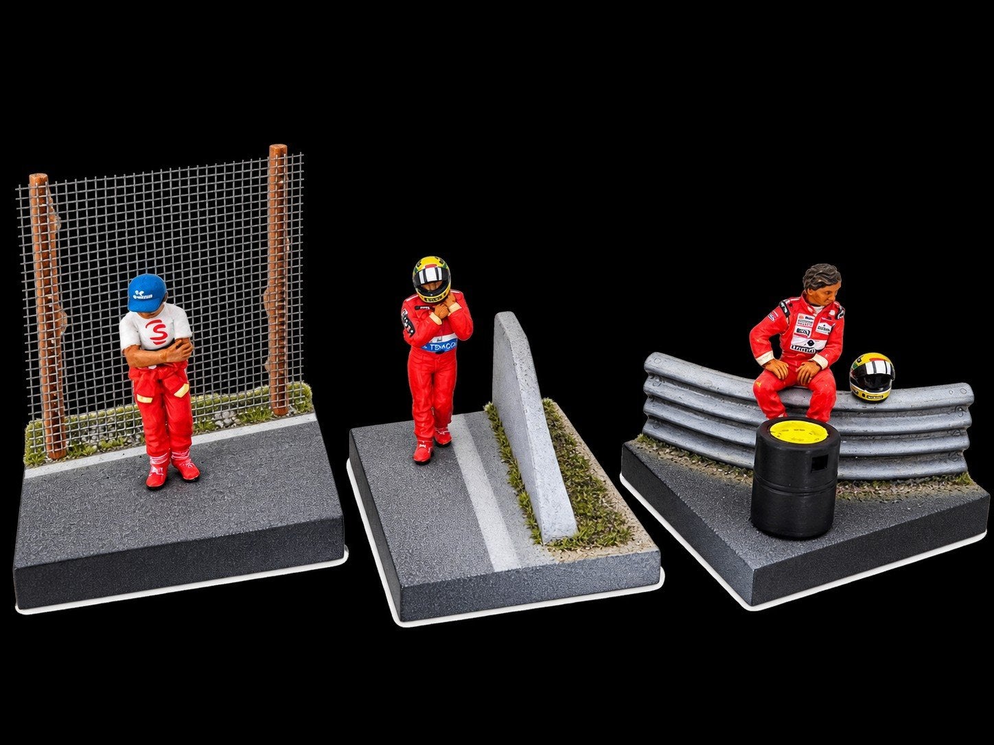 Formule 1 Coureur Figuur met Diorama - Ayrton Senna 3x, Ophalen of Verzenden, Nieuw, Groter dan 1:35, Figuur of Figuren