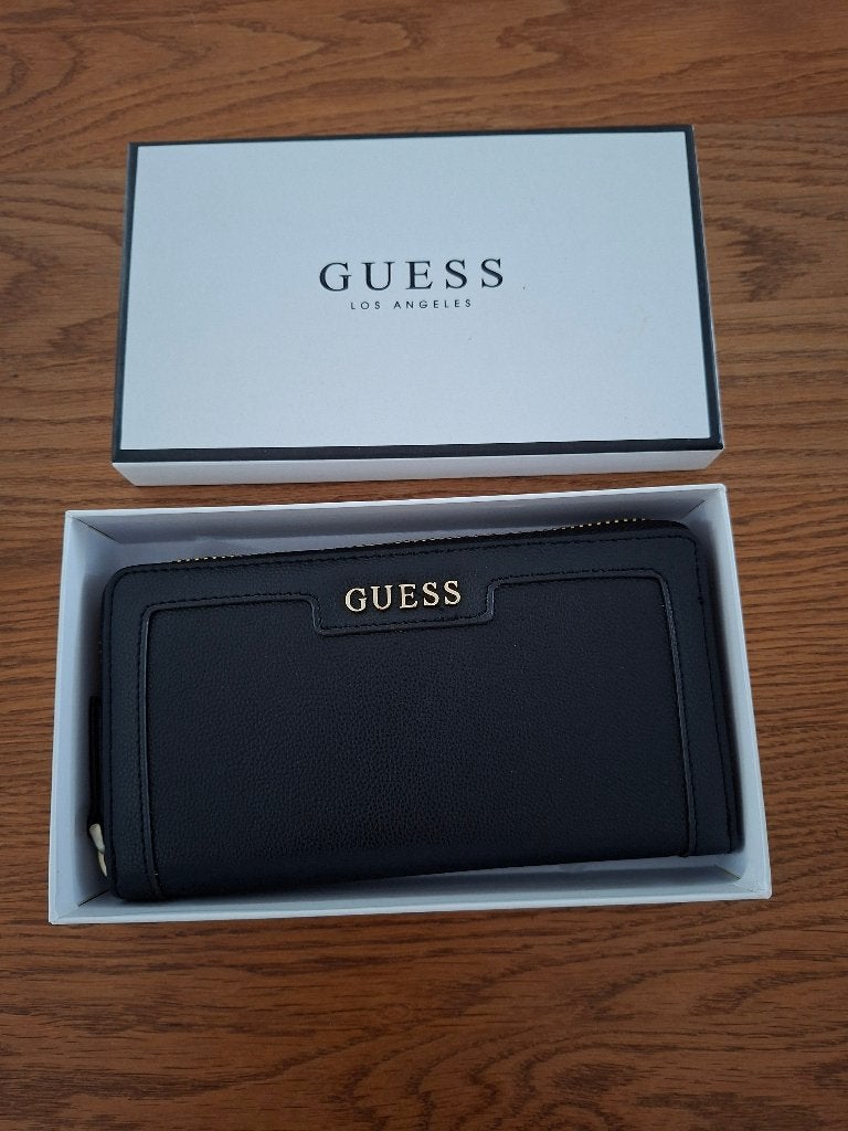 NIEUW IN DOOS & met kaartje Guess portemonnee zwart met goud, Ophalen of Verzenden, Nieuw, Zwart, Guess