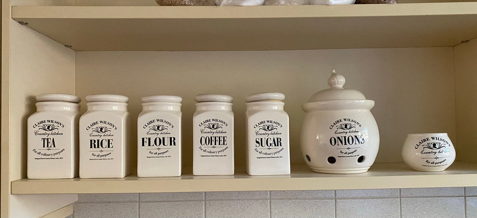 Claire Wilson's Country Kitchen Voorraadpotten Set, Ophalen, Zo goed als nieuw, Voorraadpot, Steen/keramiek