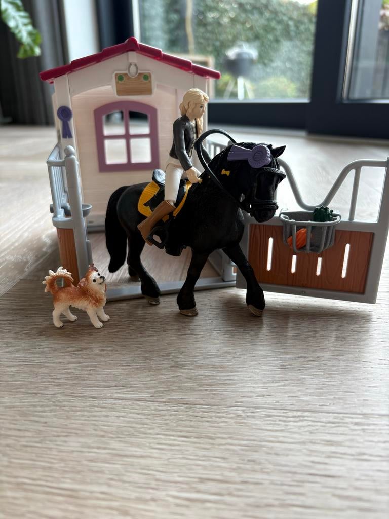 Schleich paardenstal met paard en ruiter, Ophalen of Verzenden, Zo goed als nieuw, Jongen of Meisje
