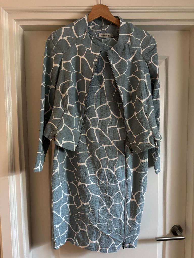 > Prachtige jurk&jasje, Fox’s!, Kleding | Dames, Maat 38/40 (M), Blauw, Ophalen of Verzenden, Zo goed als nieuw