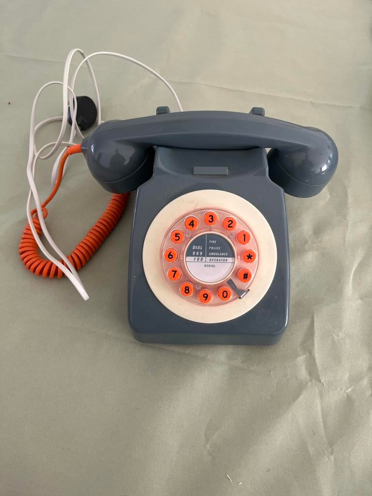 Vintage Draaischijf look Telefoon - Retro Design, Telecommunicatie, Vaste telefoons | Handsets en Draadloos, Ophalen, Gebruikt
