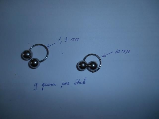 Piercing balletjes 10 mm zie scans, Verzenden, Nieuw, Staal, Overige typen