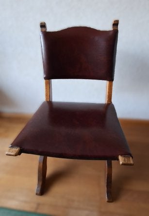 4 eikenhouten eethoekstoelen met leren bekleding, Ophalen
