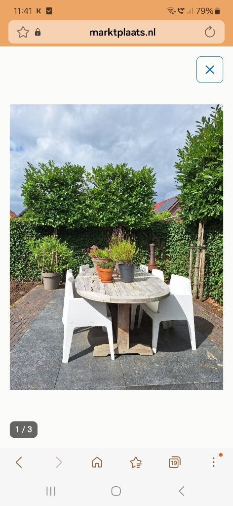 Tuintafel 240x120, Ophalen, Gebruikt, Rechthoekig, Teakhout