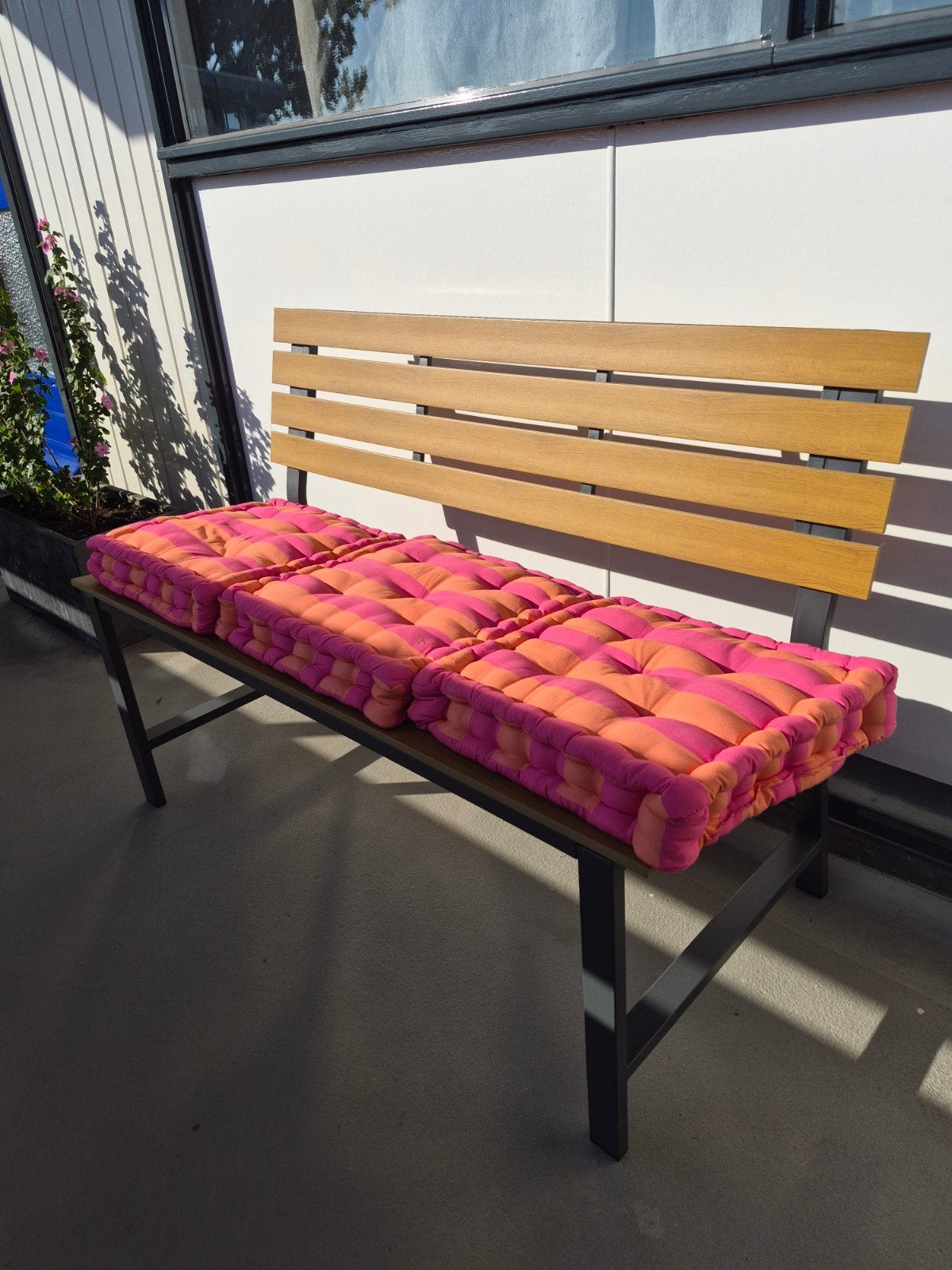 Bankje met kussens 115x55cm, Ophalen, Zo goed als nieuw