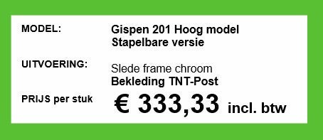 Gispen 201 stapelbaar, Ophalen, Gebruikt, Blauw, Metaal