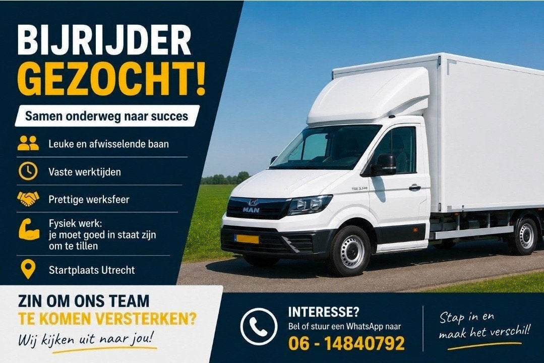Bijrijder Gezocht - Utrecht, Overige niveaus, Starter, Overige vormen