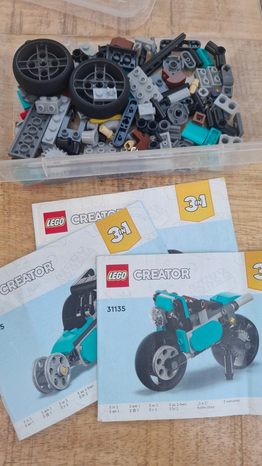 LEGO Creator 3-in-1 Motorfiets (31135) met handleidingen, Ophalen, Lego, Compleet, Zo goed als nieuw