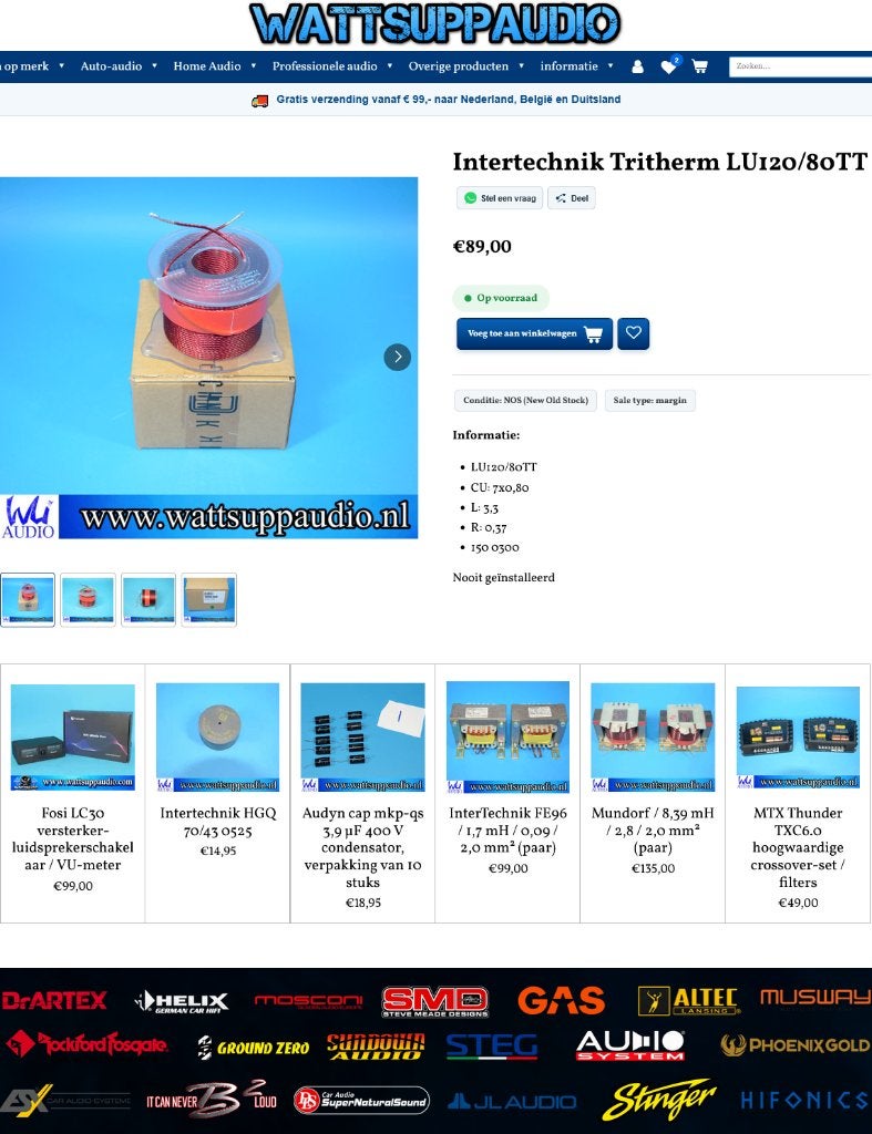 Intertechnik Tritherm LU120/80TT Spoel, Overige merken, ., Overige typen, Nieuw