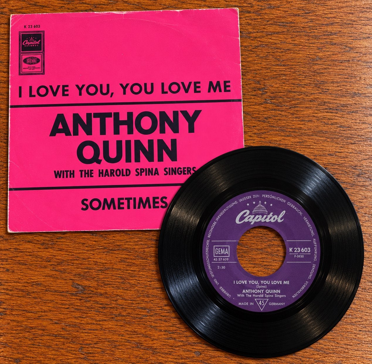 Anthony Quinn – I Love You, You Love Me / Single / NM / 5-10, Ophalen of Verzenden, Zo goed als nieuw, Pop