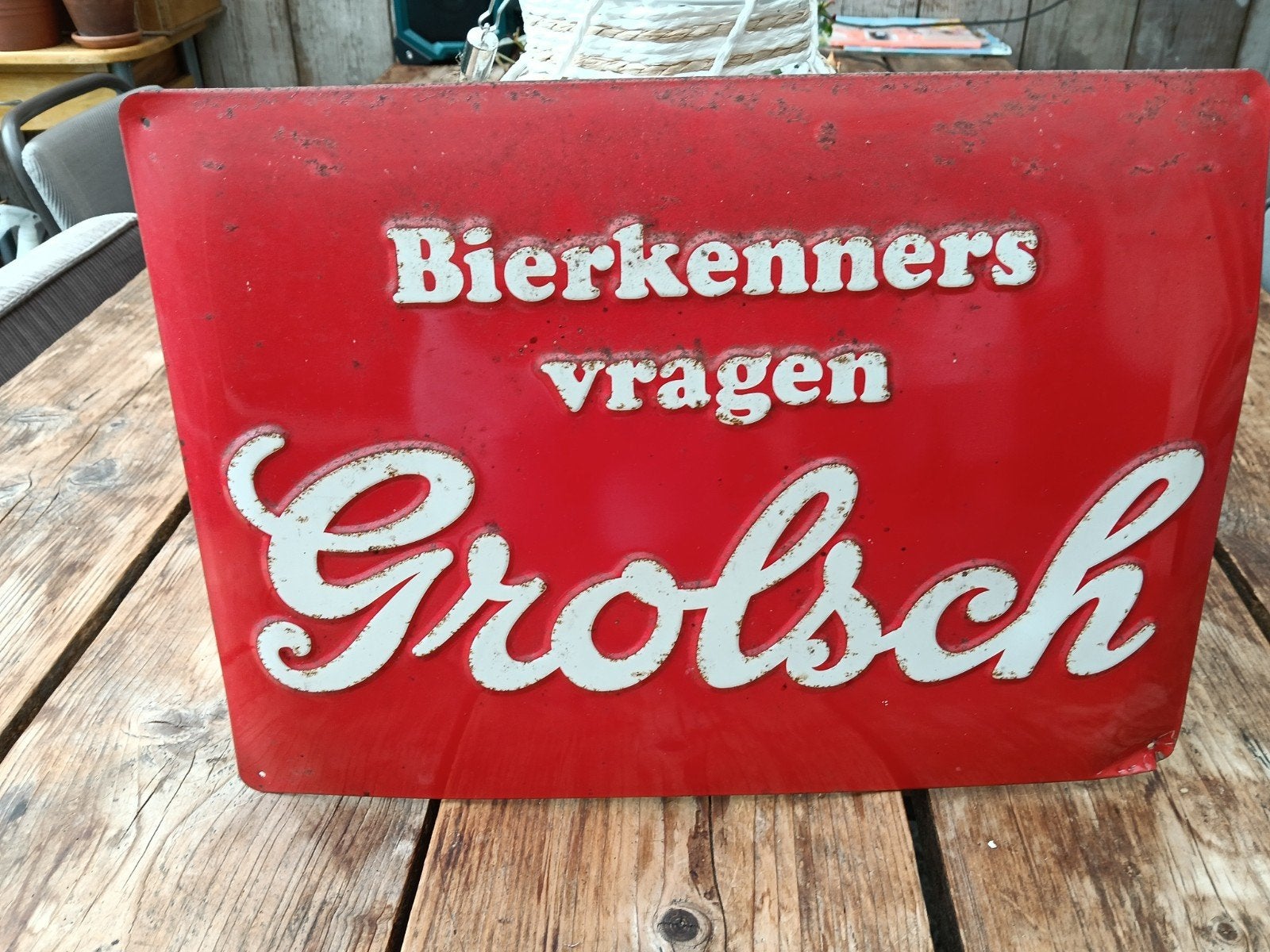 wandbord, Ophalen, Gebruikt, Reclamebord