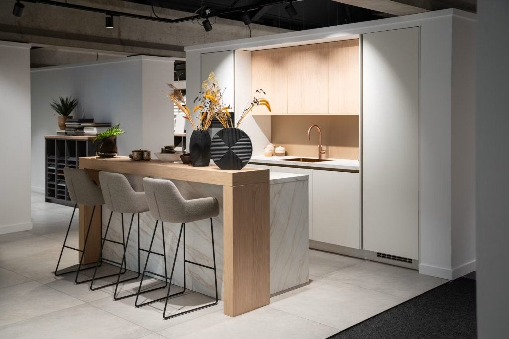 Prachtige Luxe Showroomkeuken, Huis en Inrichting, Ophalen, Overige typen, Nieuw, Kunststof