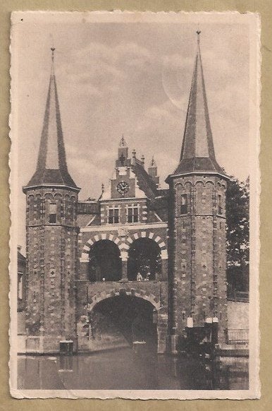 Oude ansichtkaart Waterpoort Sneek, Gelopen, 1920-1940, Ophalen of Verzenden, 1920 tot 1940, Gelopen, Friesland