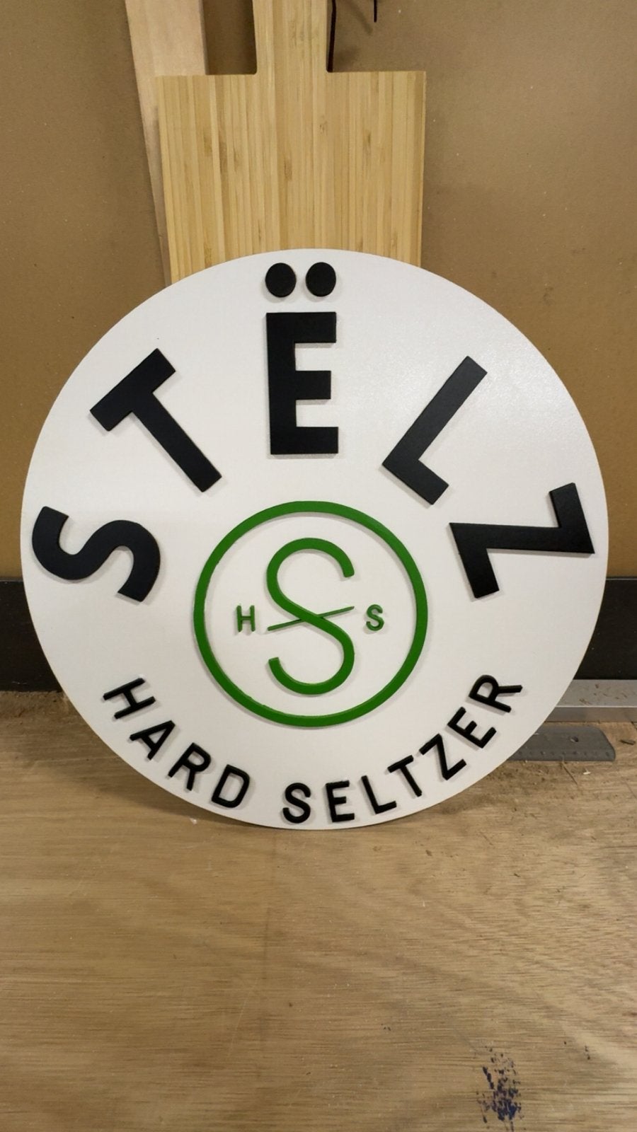 Houten Stelz Borden, Verzamelen, Ophalen of Verzenden, Nieuw, Reclamebord