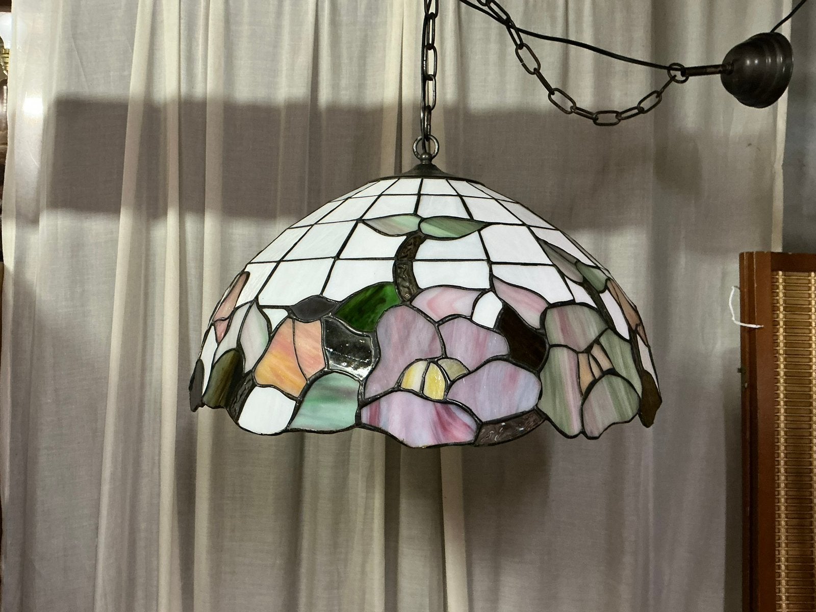 Prachtige fleurige tiffany hanglamp, Ophalen of Verzenden