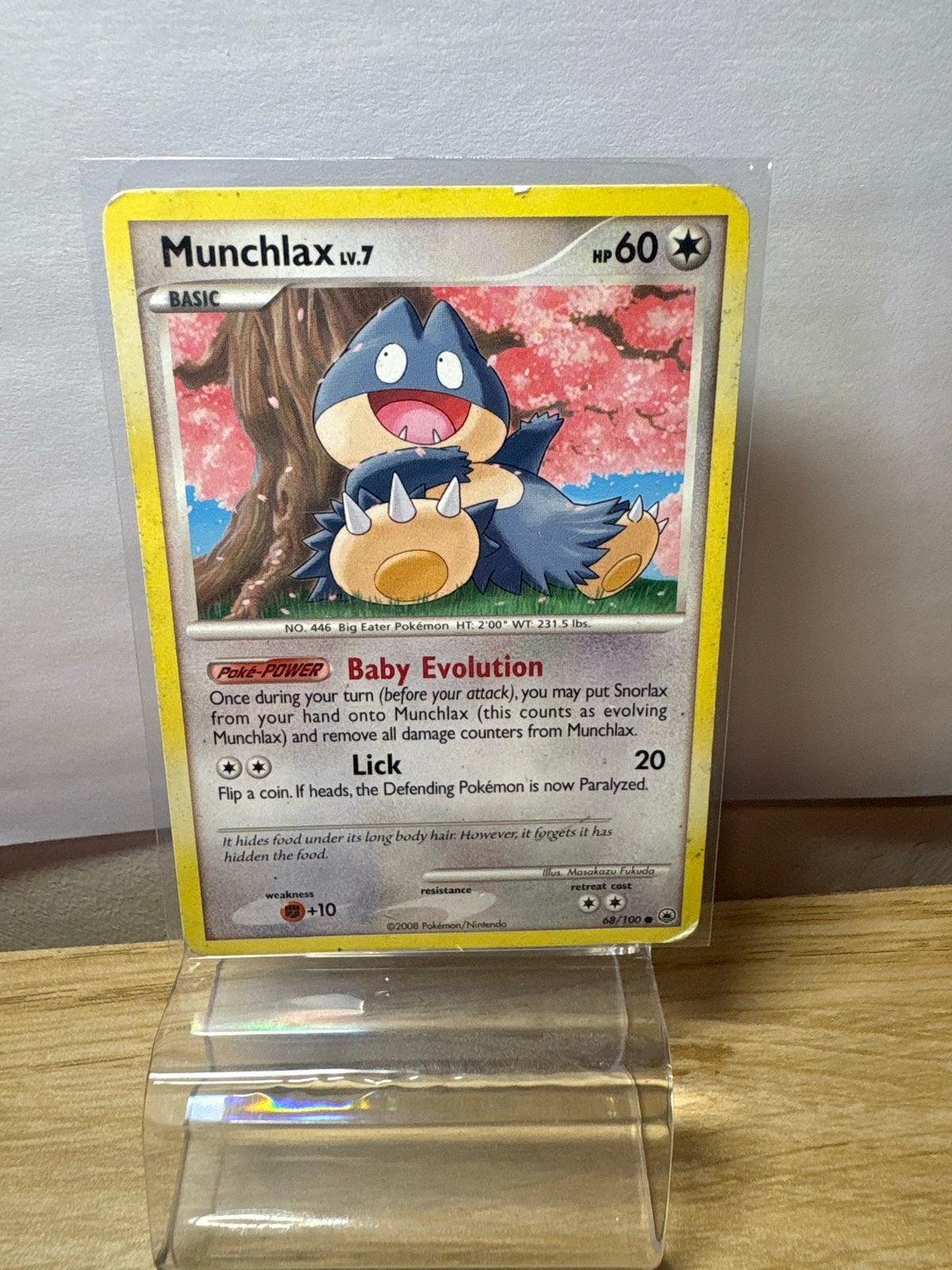 Munchlax LV.7 Pokémon Kaart - Basis HP60, Ophalen of Verzenden, Gebruikt, Losse kaart