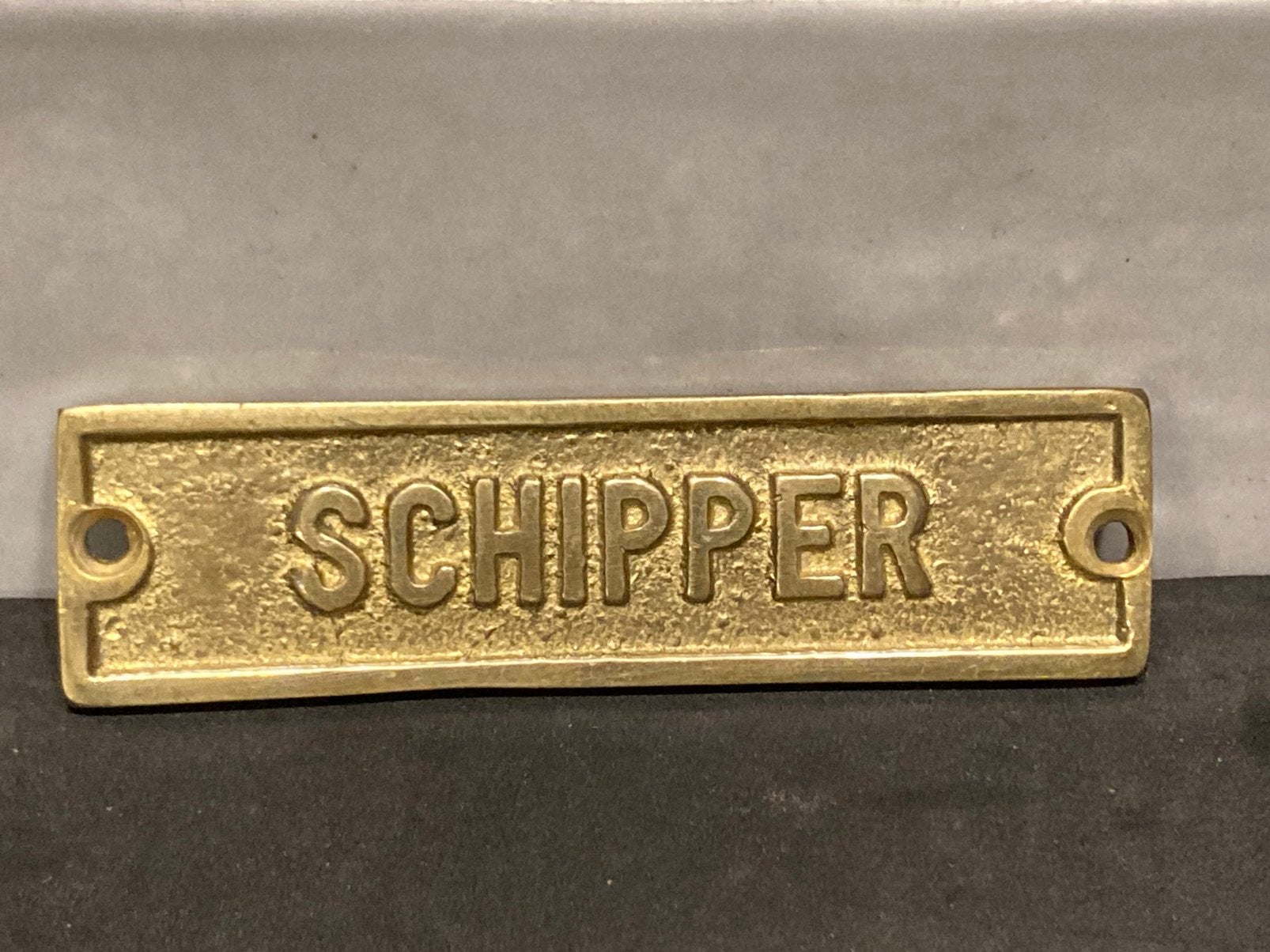 Messing deurbordje SCHIPPER (040225c), Ophalen of Verzenden, Koper
