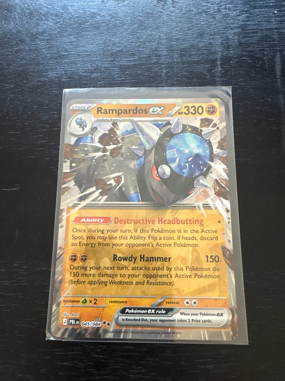 Rampardos EX 045/084 Pokémon Kaart - Zo goed als nieuw, Ophalen of Verzenden, Zo goed als nieuw, Losse kaart