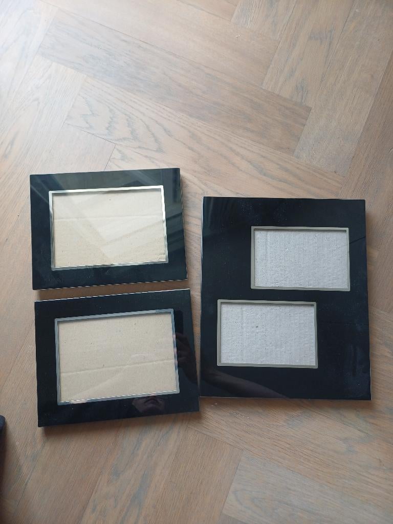 Fotolijsten zwart zilver, Ophalen, Zo goed als nieuw