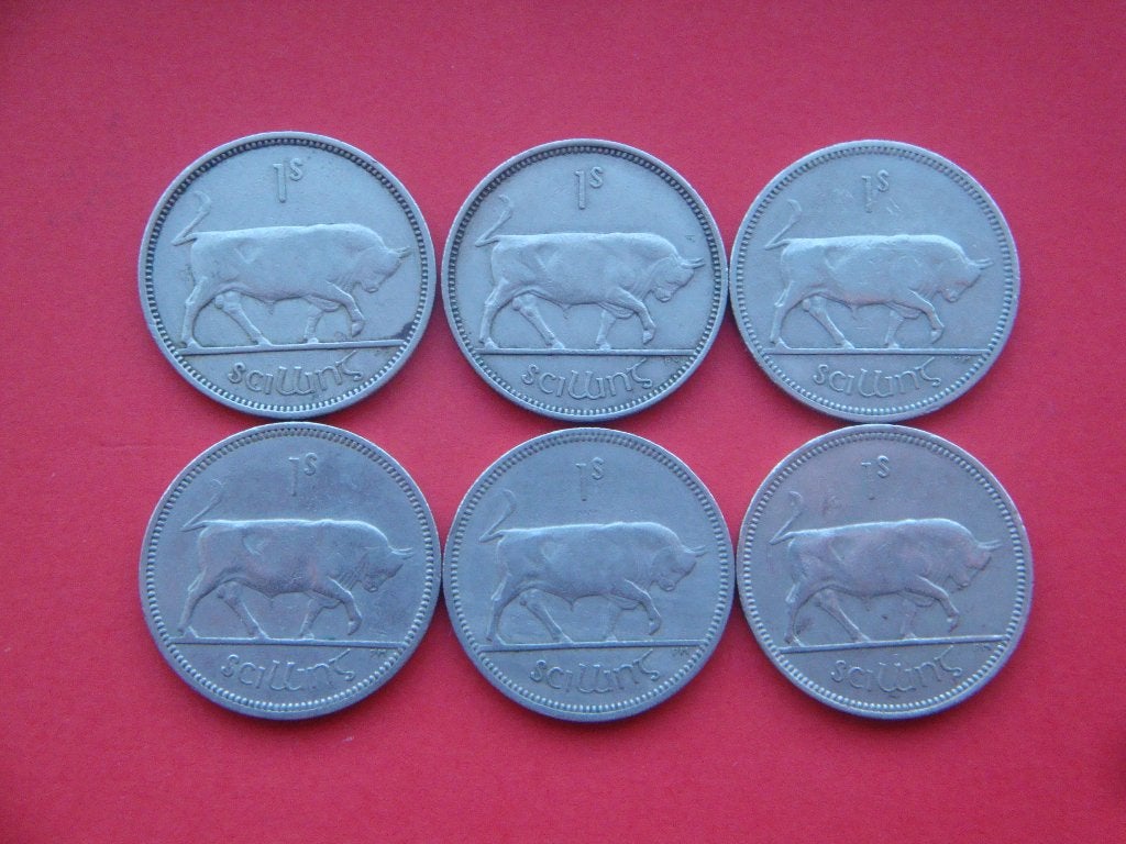Ierland setje munten 1 Shilling 1951/1966., Verzenden, Overige landen, Setje