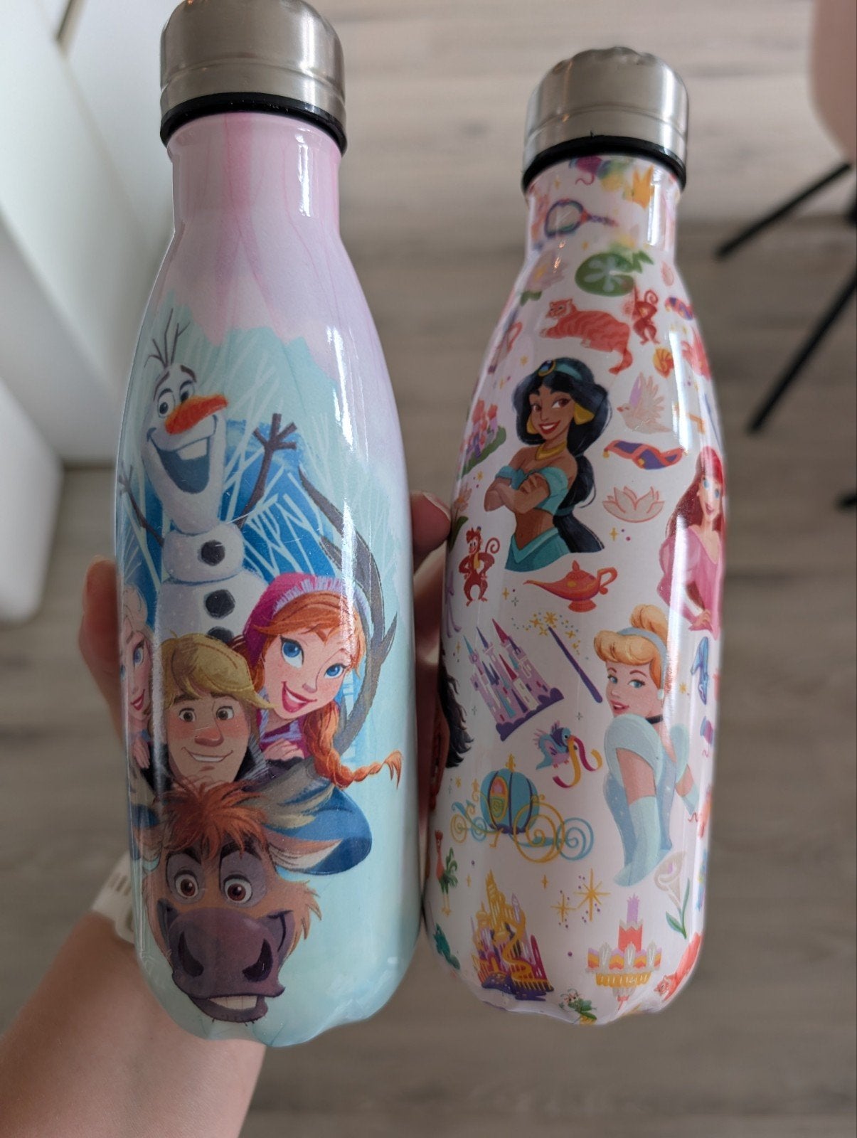 2 RVS Disney drinkflessen - Frozen & Disney Prinsessen, Ophalen