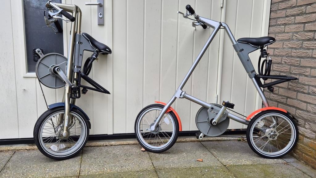 2 originele Strida vouwfietsen., Fietsen en Brommers, Fietsen | Vouwfietsen, Gebruikt, 16 tot 18 inch, Totaal opvouwbaar, Ophalen