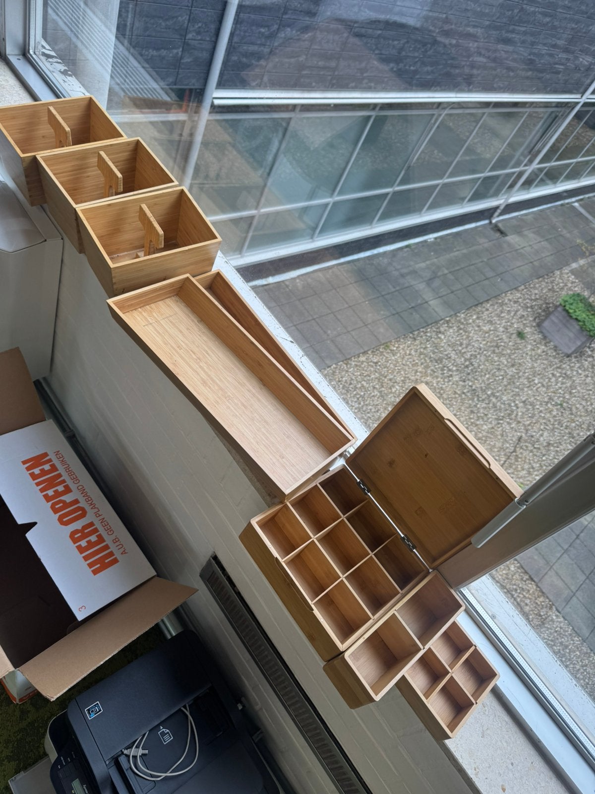 Houten opbergbakken & theezakjeshouder – in één koop, Ophalen, Zo goed als nieuw