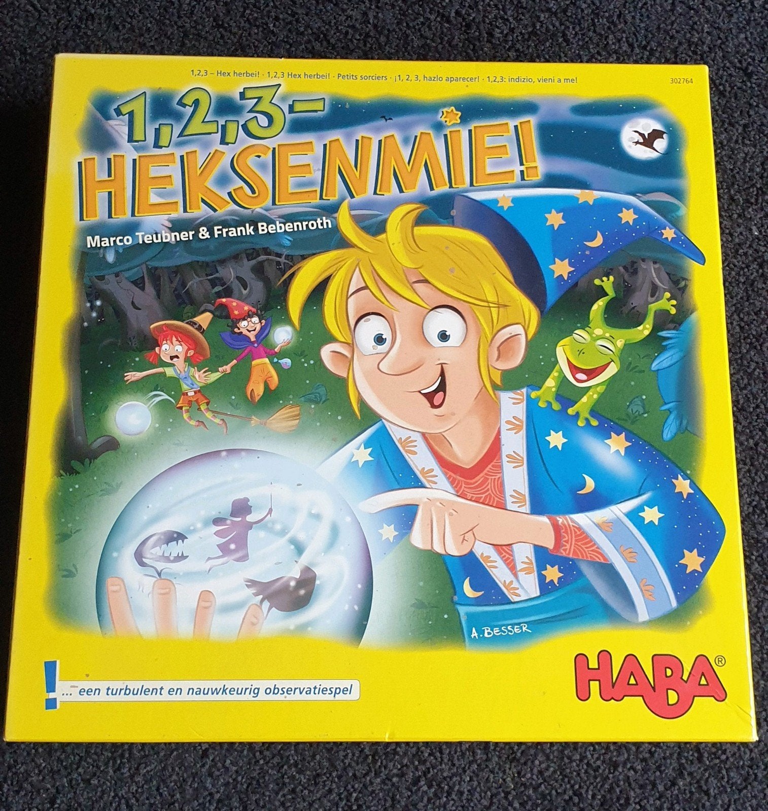 1, 2, 3 - heksenmie!, Hobby en Vrije tijd, Gezelschapsspellen | Bordspellen, Ophalen, Zo goed als nieuw