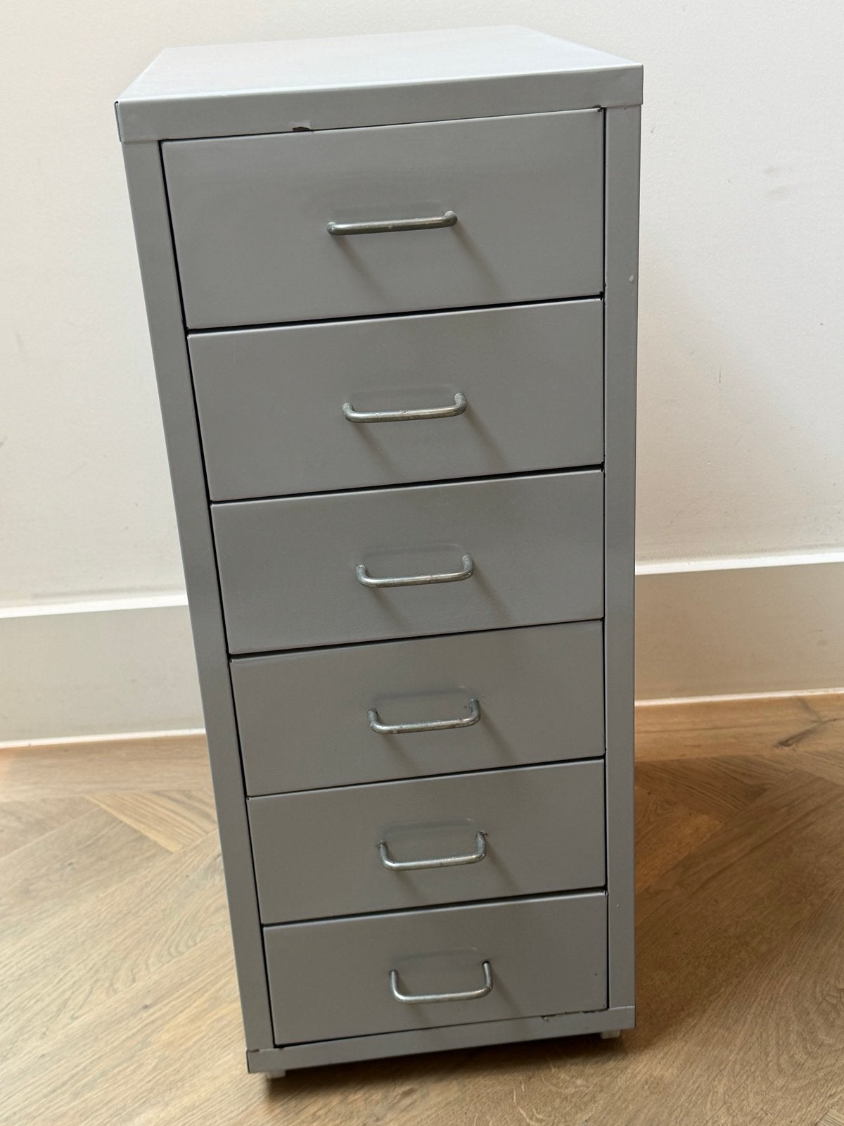Ikea Helmer ladenblok metaal op wieltjes, 6 lades, Ophalen, Minder dan 50 cm, Gebruikt, 5 laden of meer