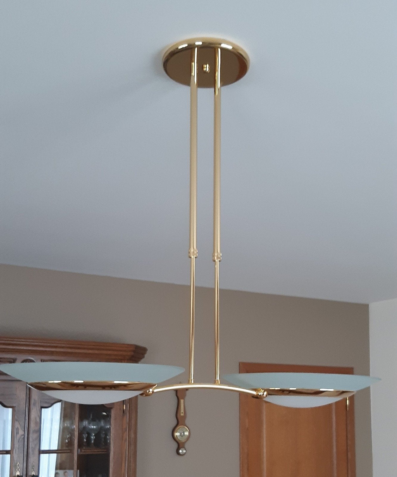 Hallogeen hanglamp 90cm breed en verstelbaar, Ophalen of Verzenden, Zo goed als nieuw, Glas, 75 cm of meer
