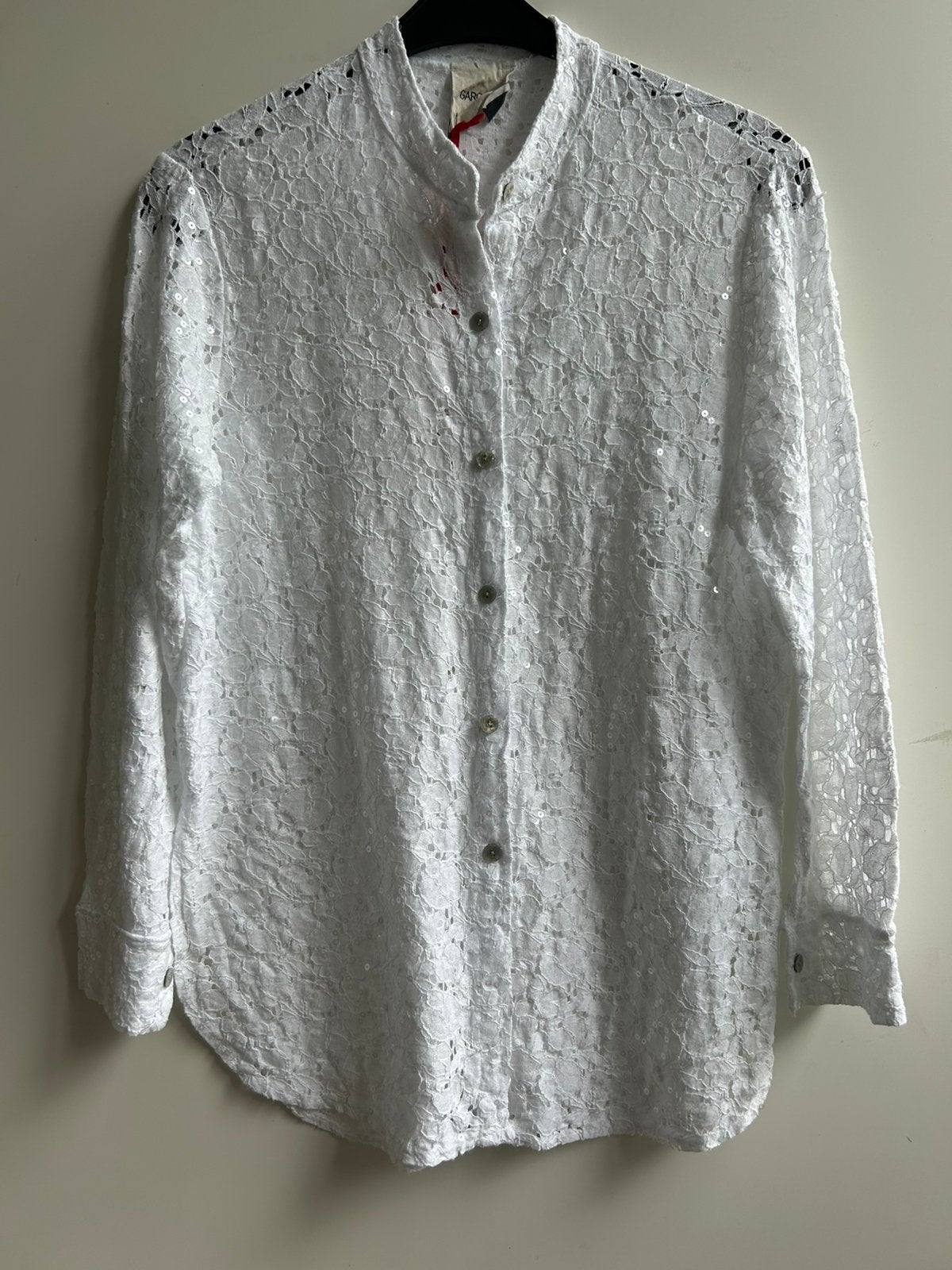 GARCONNE kanten blouse met pailletjes wit mt TU, -, Verzenden, Nieuw, Garconne
