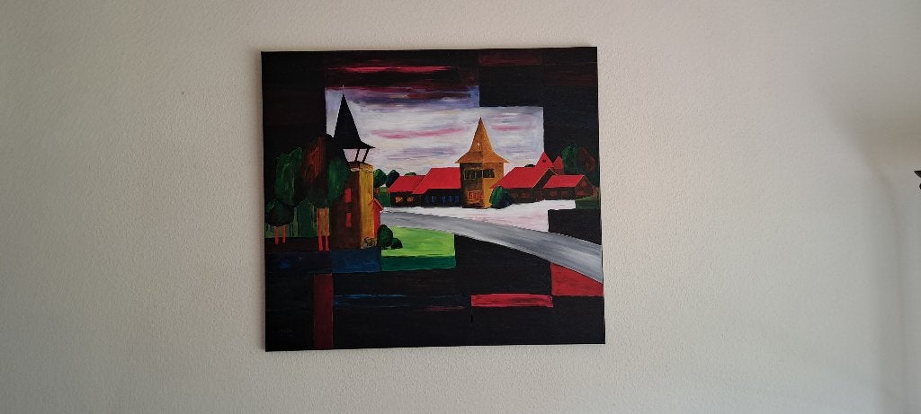 Schilderij - Gerrit Jansen, Zwolle, Antiek en Kunst, Kunst | Schilderijen | Klassiek, Ophalen of Verzenden, Surrealisme, Origineel werk