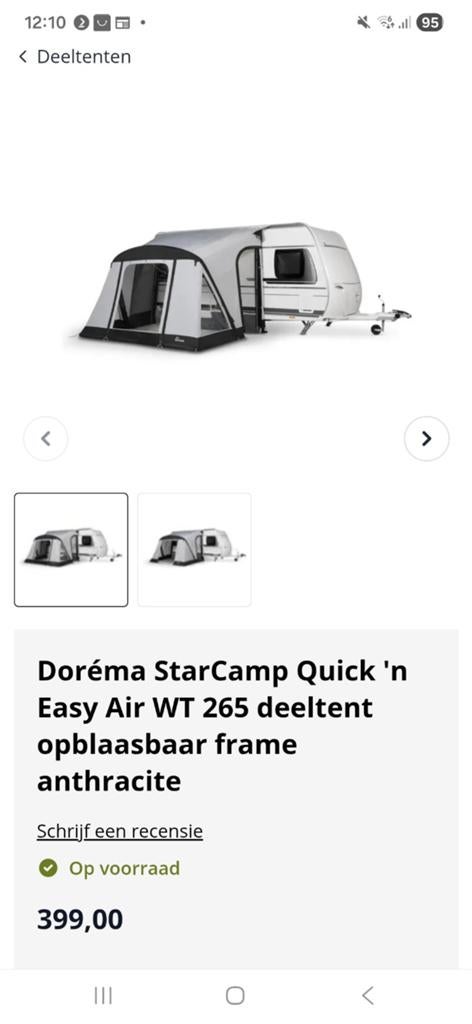 Te koop , opblaastent starcamp Dorema Quick n easy air  265, Ophalen, Zo goed als nieuw