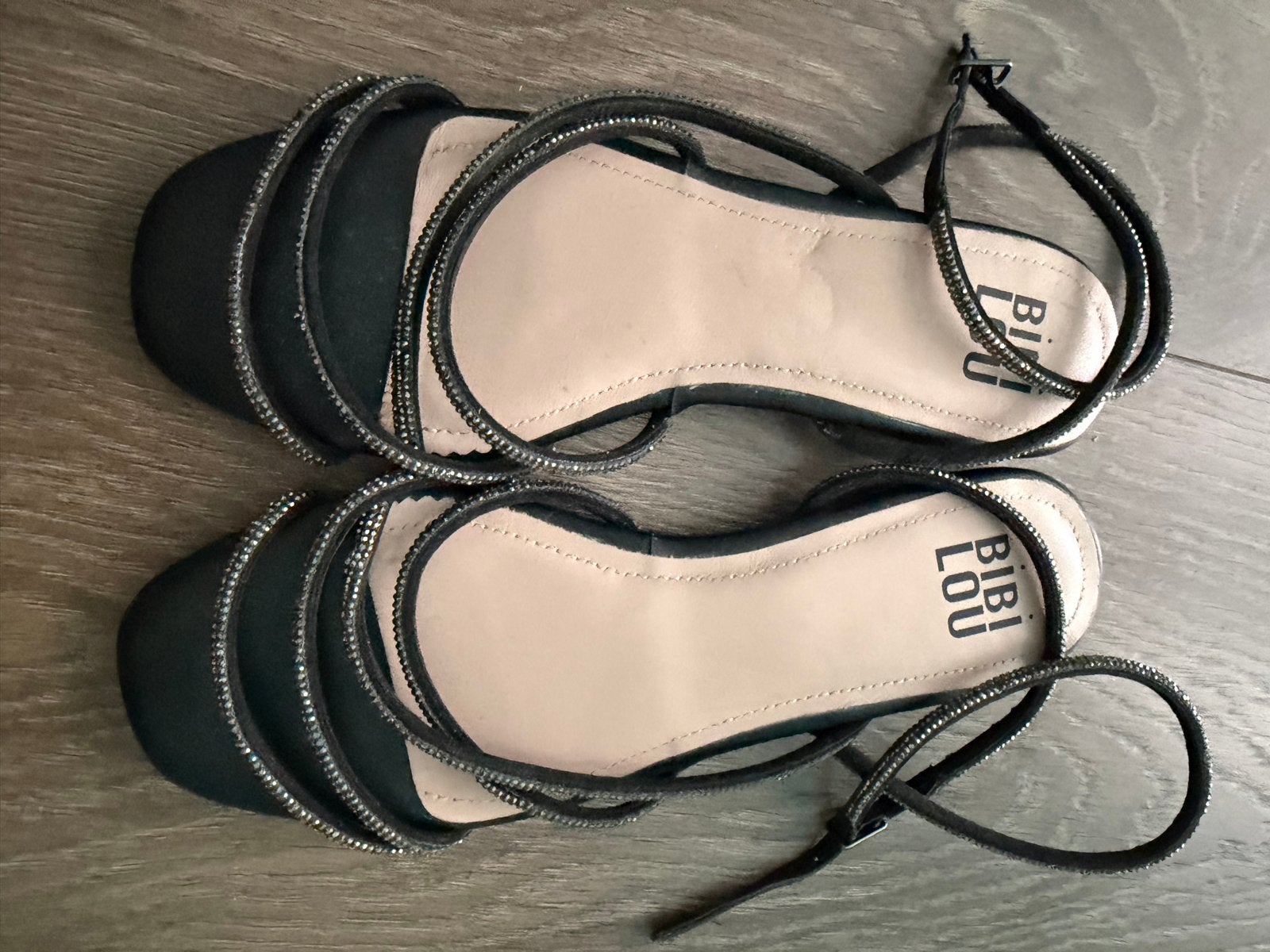 Bibi Lou Sandalen met strass - Maat 39, Verzenden, Zo goed als nieuw, Zwart, Sandalen of Muiltjes