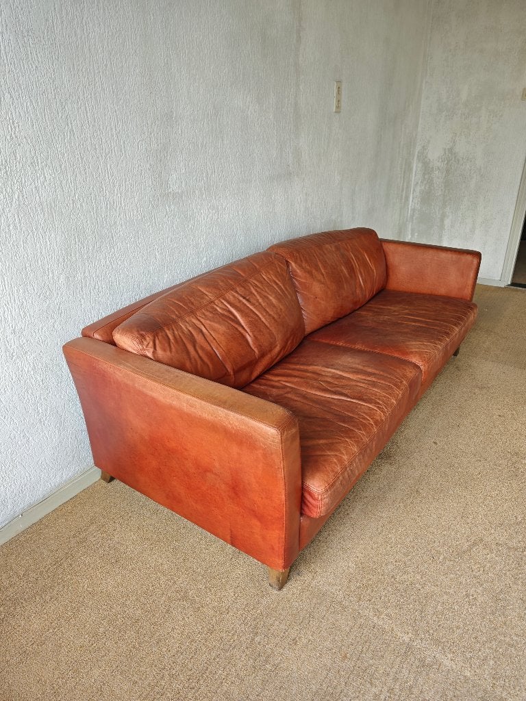 Gratis lederen bank, Ophalen, Gebruikt, Driepersoons, 75 tot 100 cm