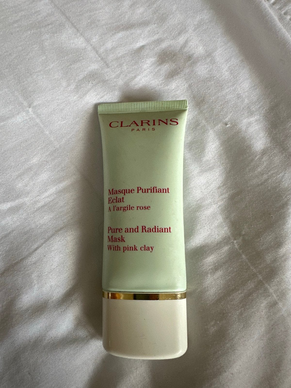 Nieuwe Clarins Pure and Radiant Mask met roze klei, Ophalen of Verzenden, Zo goed als nieuw, Gehele gezicht, Reiniging