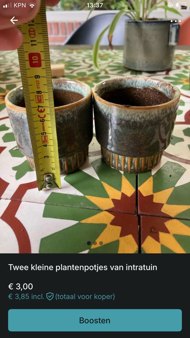 Twee kleine plantenpotjes van Intratuin, Rond, Binnen, Ophalen of Verzenden, Zo goed als nieuw