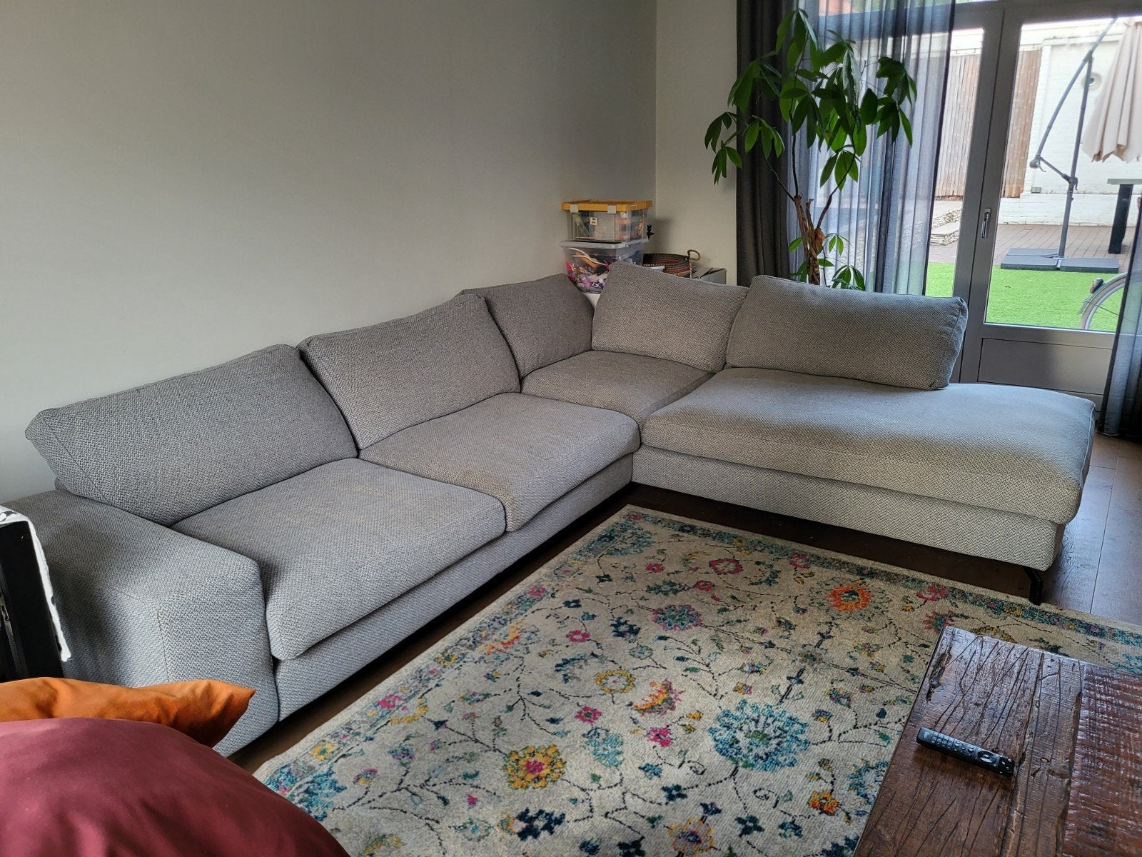 Ruime Montel bank 300x240 cm - Hoekbank, Ophalen, Gebruikt, 100 tot 125 cm, Hoekbank