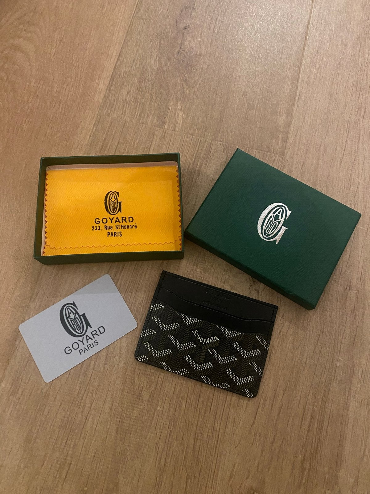 Goyard Saint Sulpice Kaarthouder Zwart/Bruin, Ophalen of Verzenden, Nieuw, Zwart, Overige merken