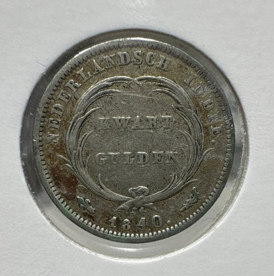 Zilveren Kwart Gulden 1840 Koning Willem I Munt, Postzegels en Munten, Munten | Nederland, ½ gulden, Zilver, Ophalen of Verzenden