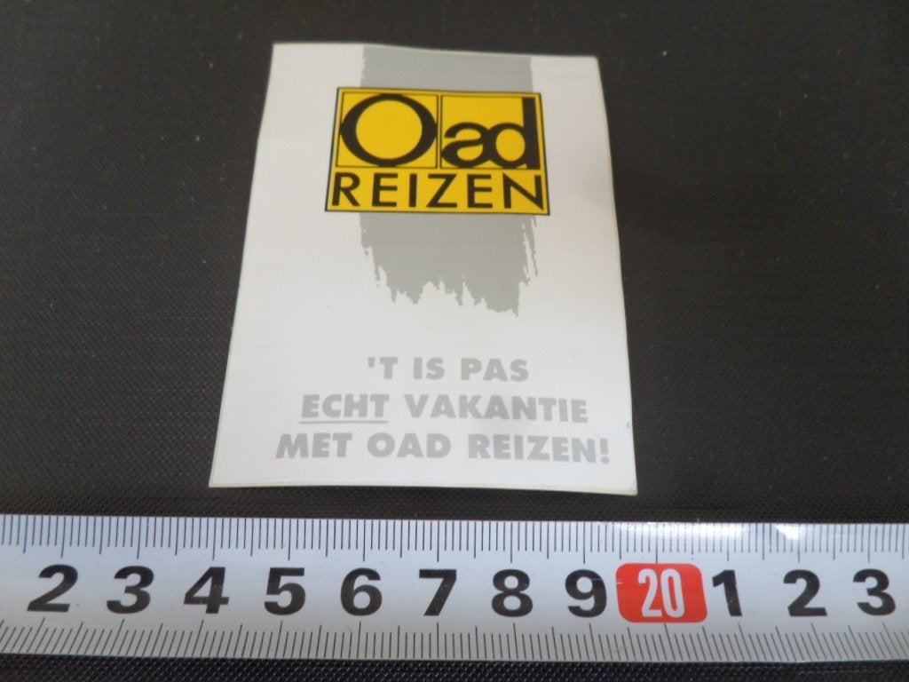 sticker 't is pas echt vakantie met OAD reizen, Ophalen of Verzenden, Zo goed als nieuw
