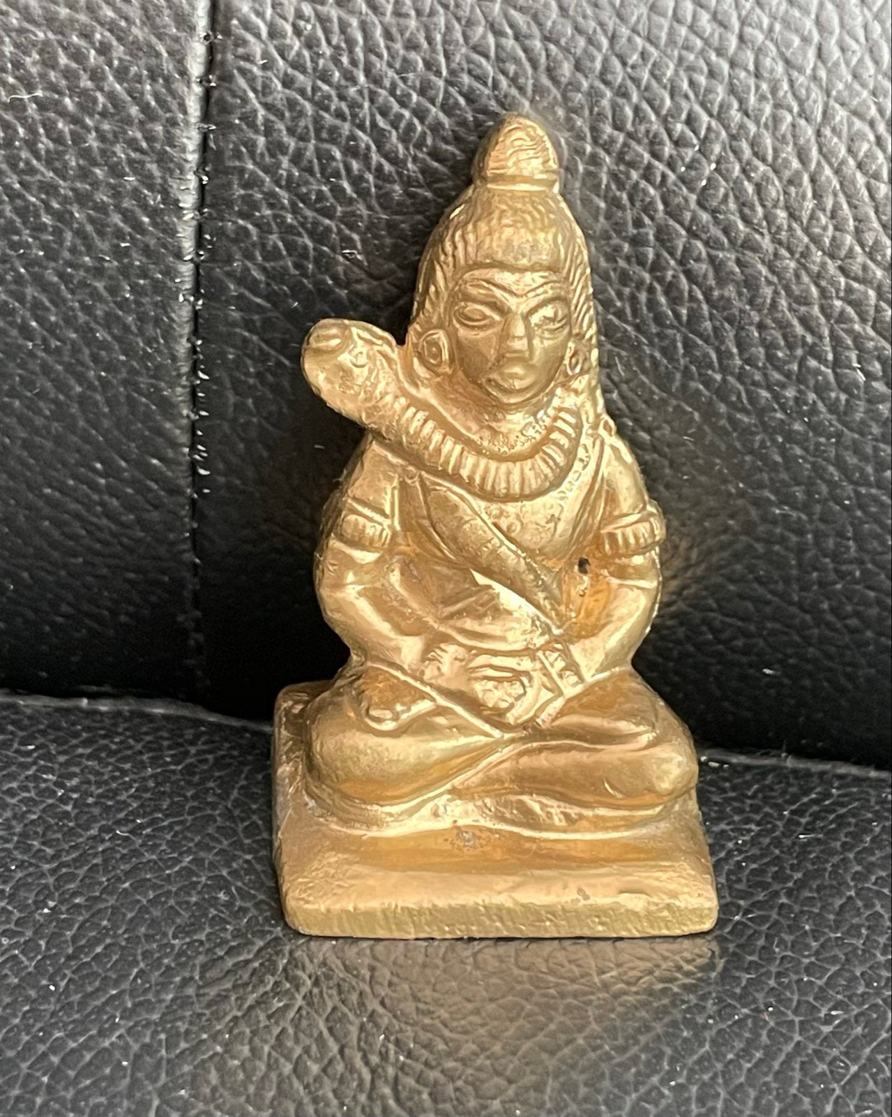 Vintage bronzen beeldje van Shiva, Hindoeïstische god, Antiek en Kunst, Minder dan 20 cm, Ophalen of Verzenden, Beeld, Goud