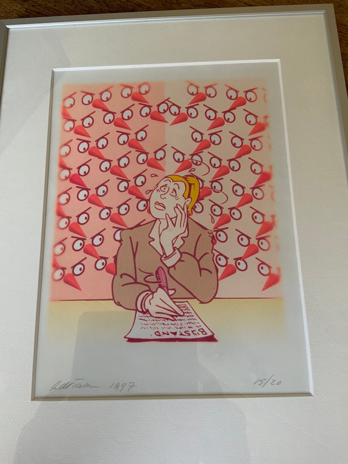 Satirische Zeefdruk 15/20 Bijstand Fraude Adriaan Arendse, Ophalen of Verzenden