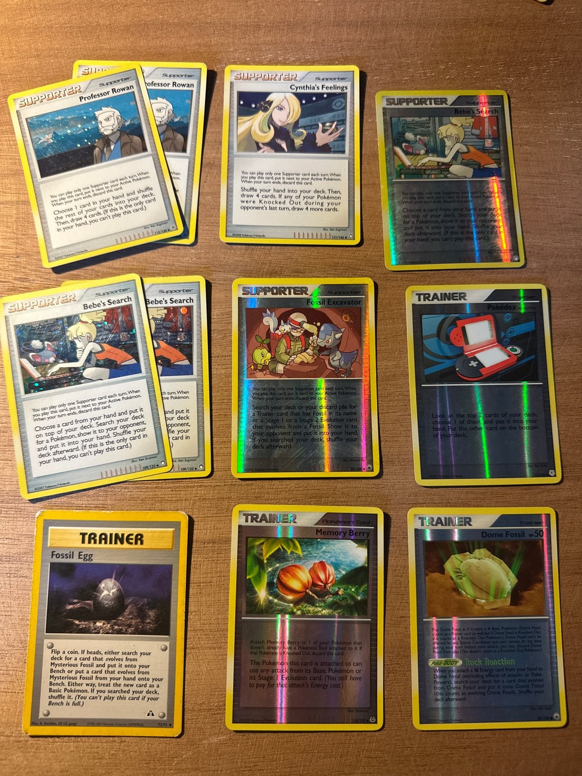 Holo & reverse Pokémon Trainer & Supporter kaarten 1995-2009, Ophalen of Verzenden, Gebruikt, Meerdere kaarten, Foil