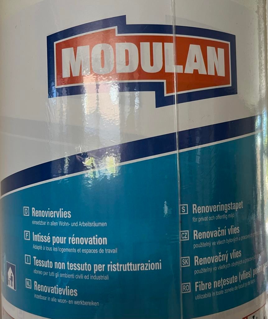Modulan Renovatievlies 50m x 0,75m - Nieuw, Ophalen, 25 tot 50 m², Wit