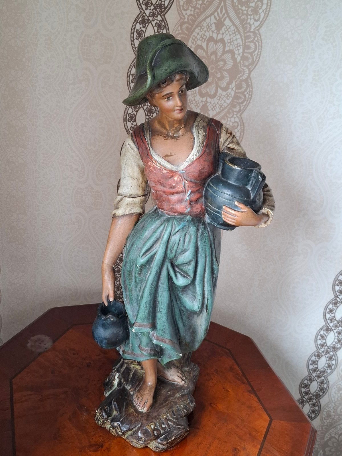 prachtig antiek Art Nouveau beeld Bergère, Antiek en Kunst, Ophalen of Verzenden