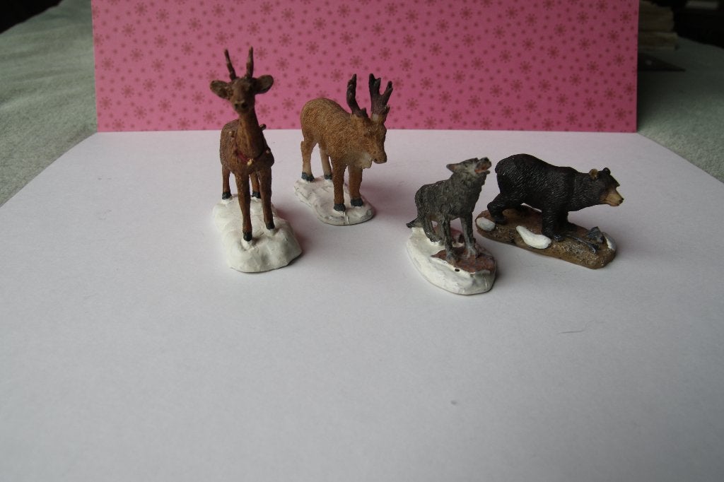 4 dieren voor kerstdorp Lemax, Ophalen of Verzenden, Gebruikt