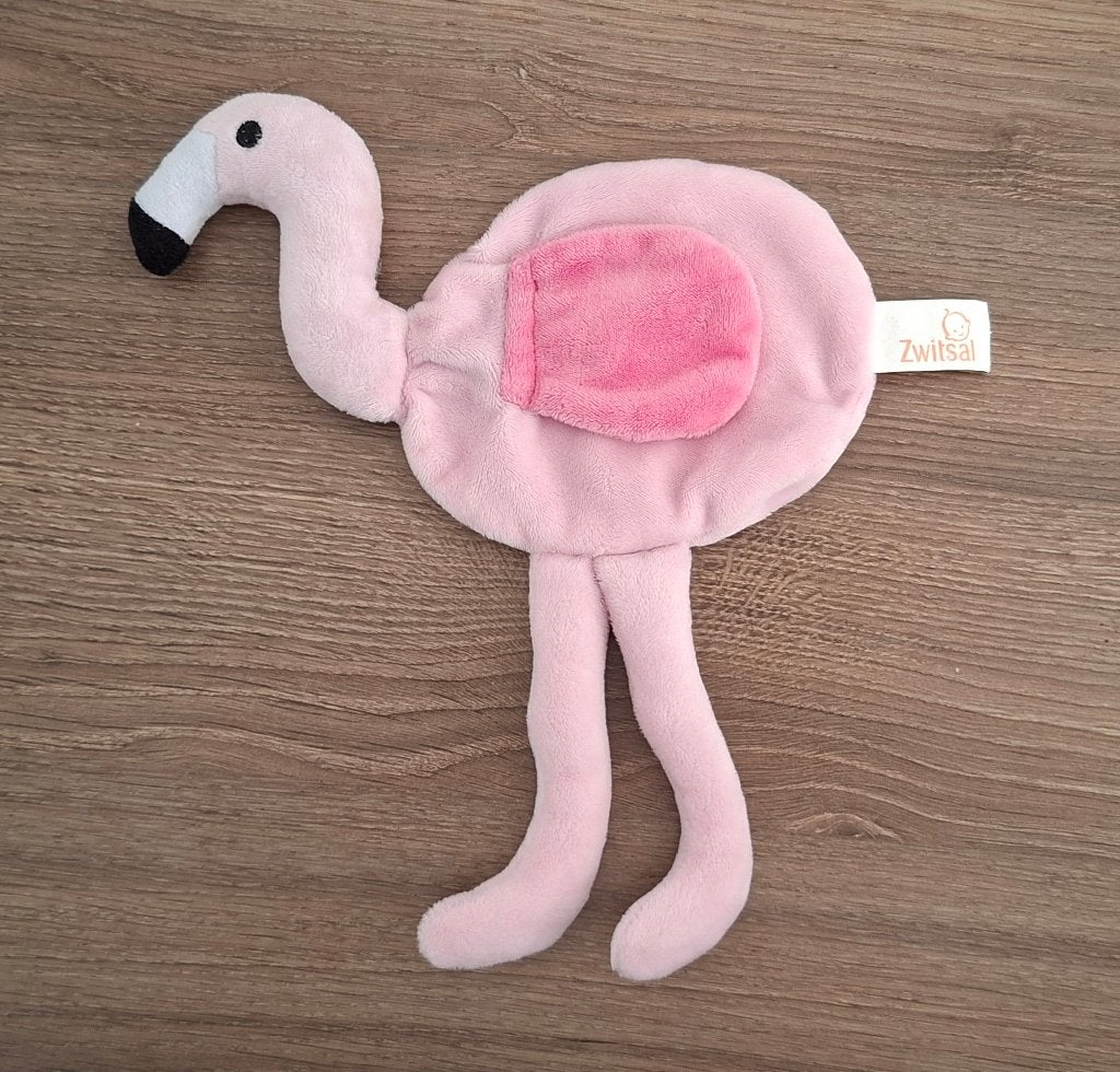 Knuffeldoekje, Knuffel van Zwitsal, Roze Flamingo, Ophalen of Verzenden, Zo goed als nieuw, Met label, Roze