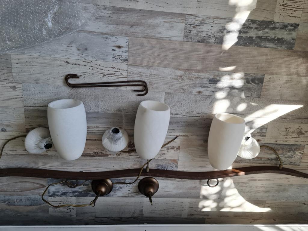 Albasten hanglamp, Huis en Inrichting, Overige materialen, Gebruikt, Ophalen of Verzenden, Klassiek, Tijdloos